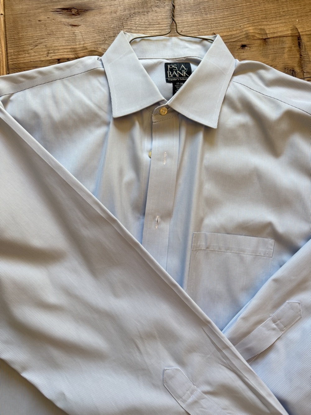 Jos. A. Bank Light Blue and White Pinstripe Dress Shirt